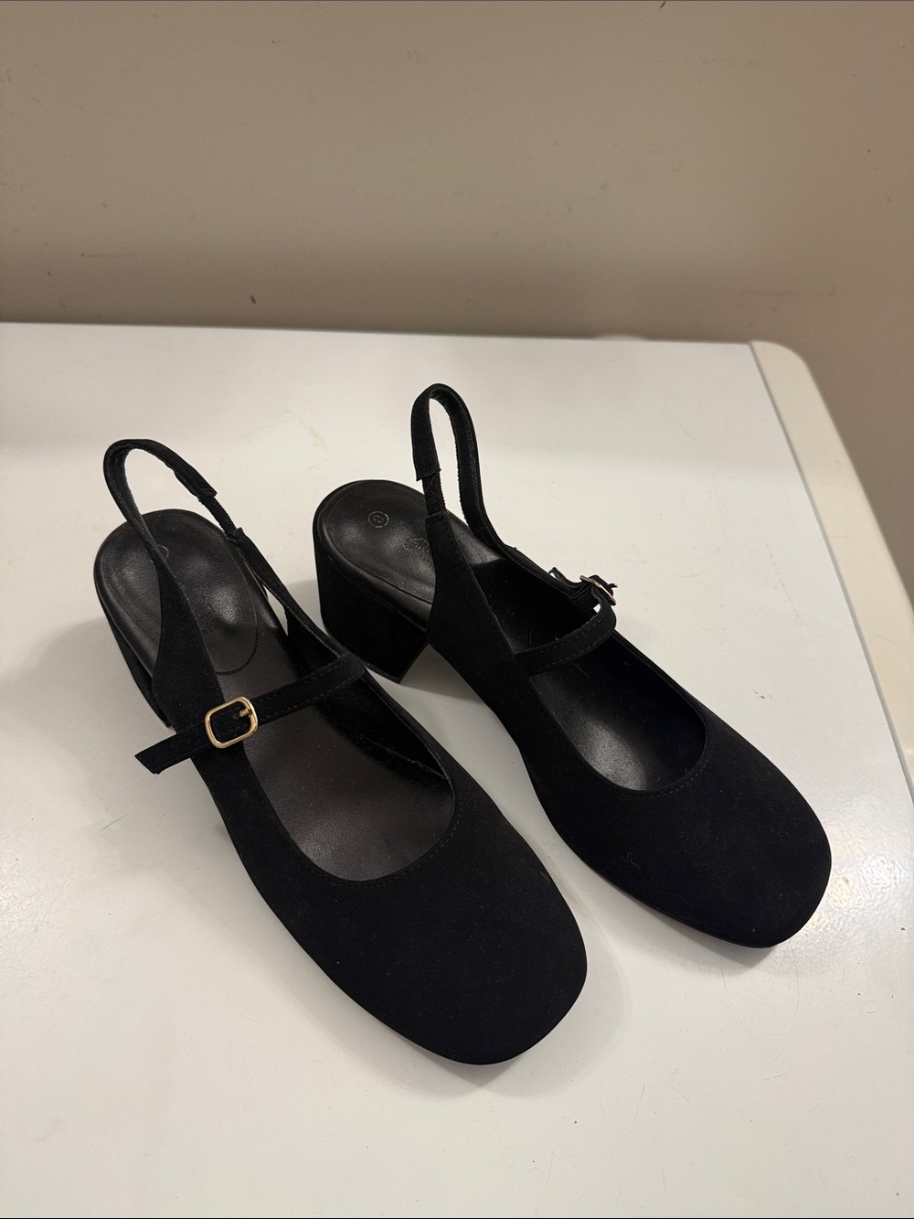 Black Slingback Mary Jane Heels - Elegant Women's Shoes